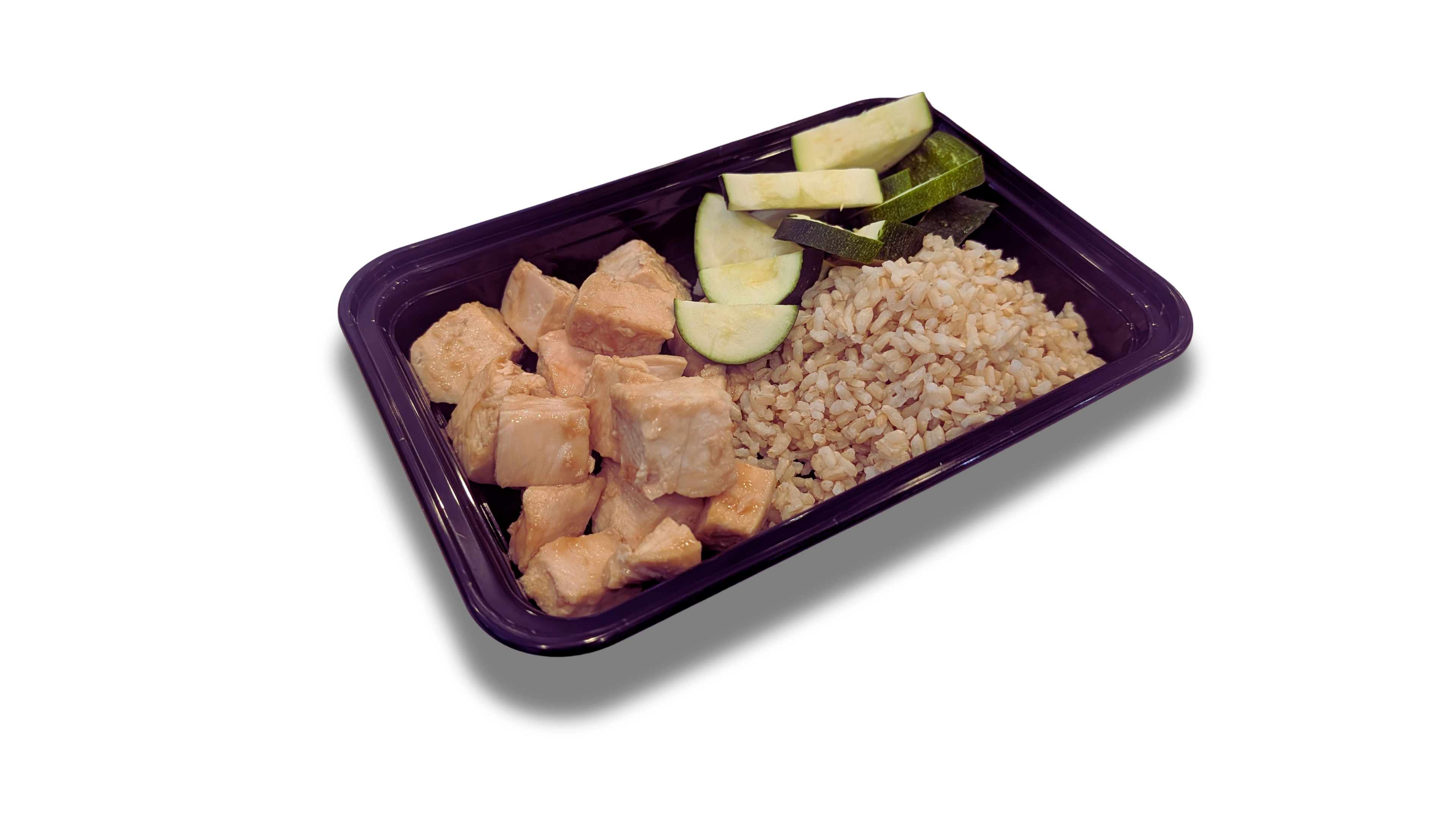 4oz Teriyaki Chicken Breast 4oz Brown Rice 1 Cup of Zucchini